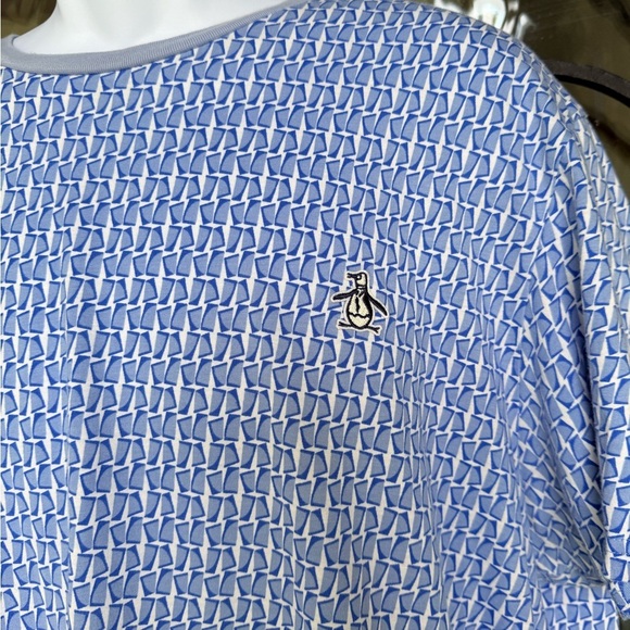 Penguin tshirt size XXL Original Penguin Geometric T-Shirts for Men blue - Picture 5 of 10